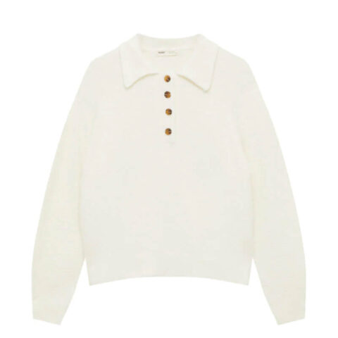Fuzzy polo sweater